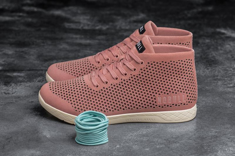 Pink Nobull Suede Mid Women's Trainers | CA W1946N